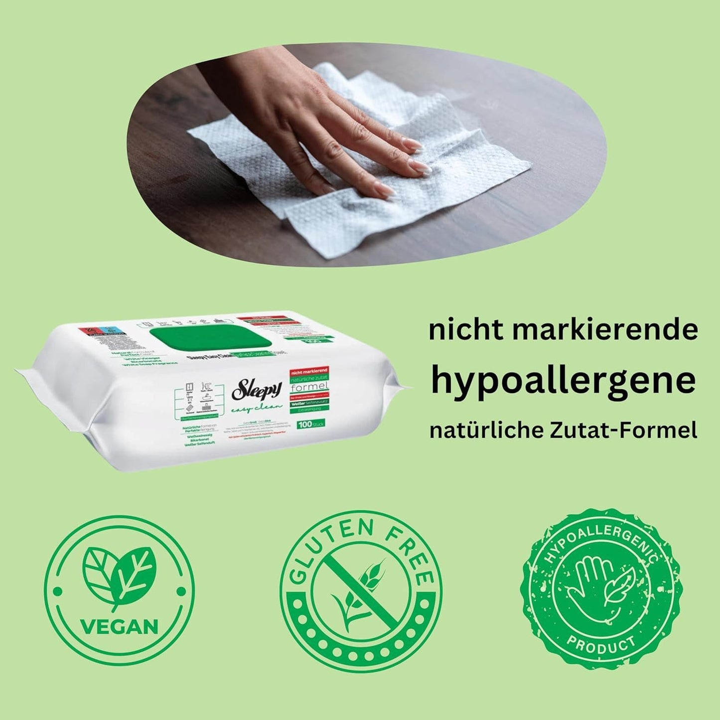 Sleepy easy clean Reinigungstücher – Grün