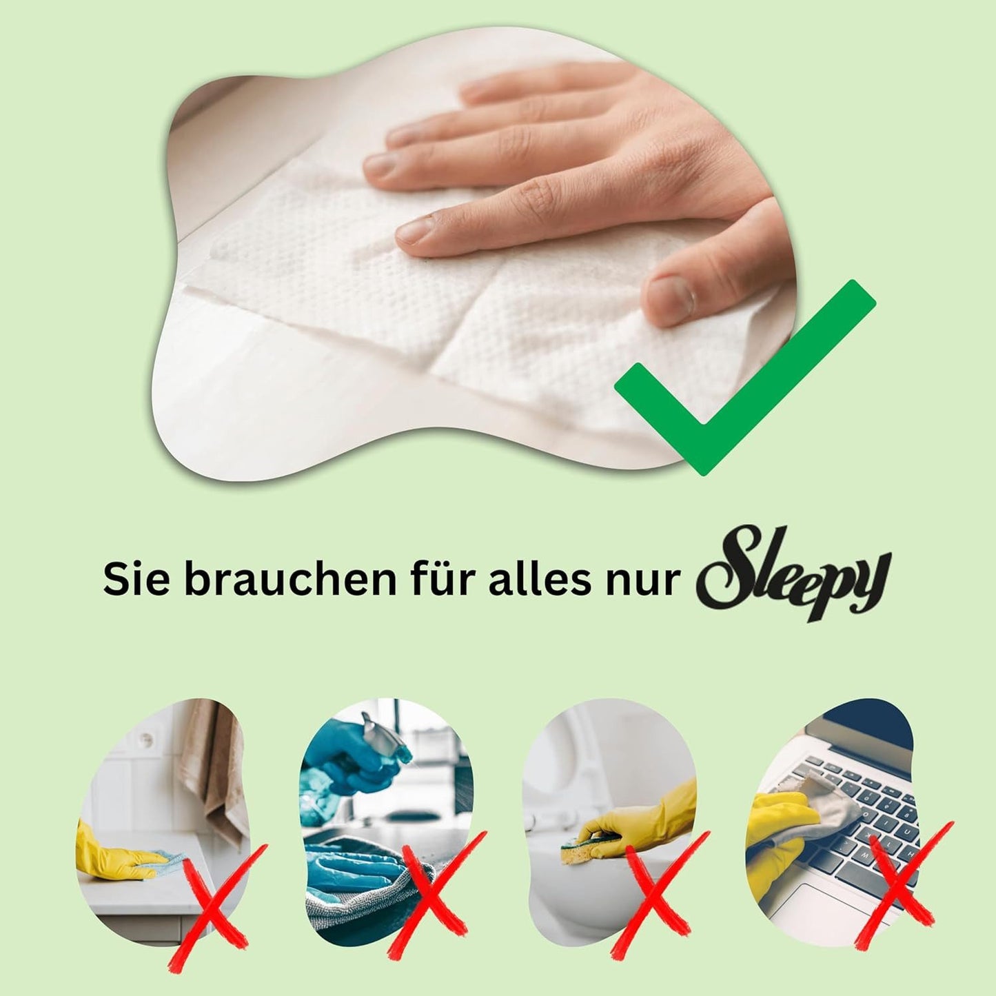 Sleepy easy clean Reinigungstücher – Grün